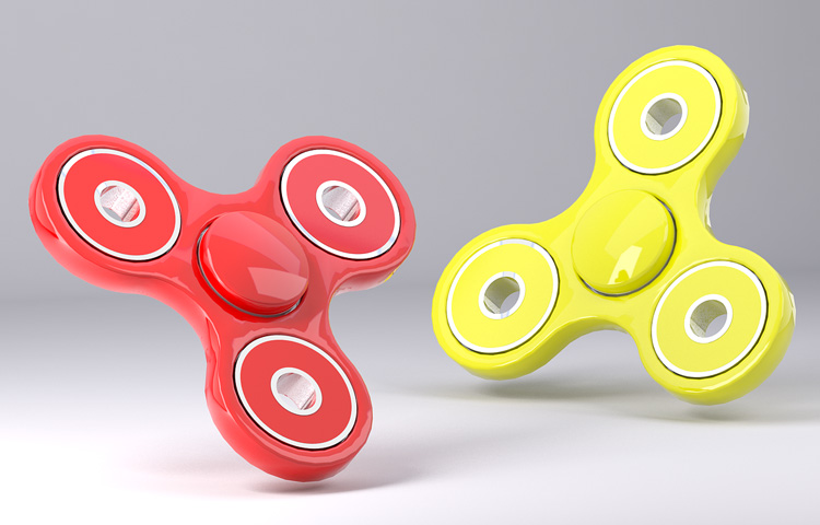 Jetzt Fidget Spinner in allen Formen und Farben auf Mein-Spinner.de online kaufen - Rote und gelbe Fidget Spinner